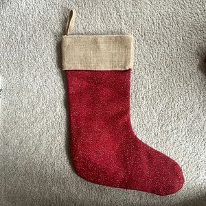 Christmas Hemp Stocking (Red and Gold with gold glitter)